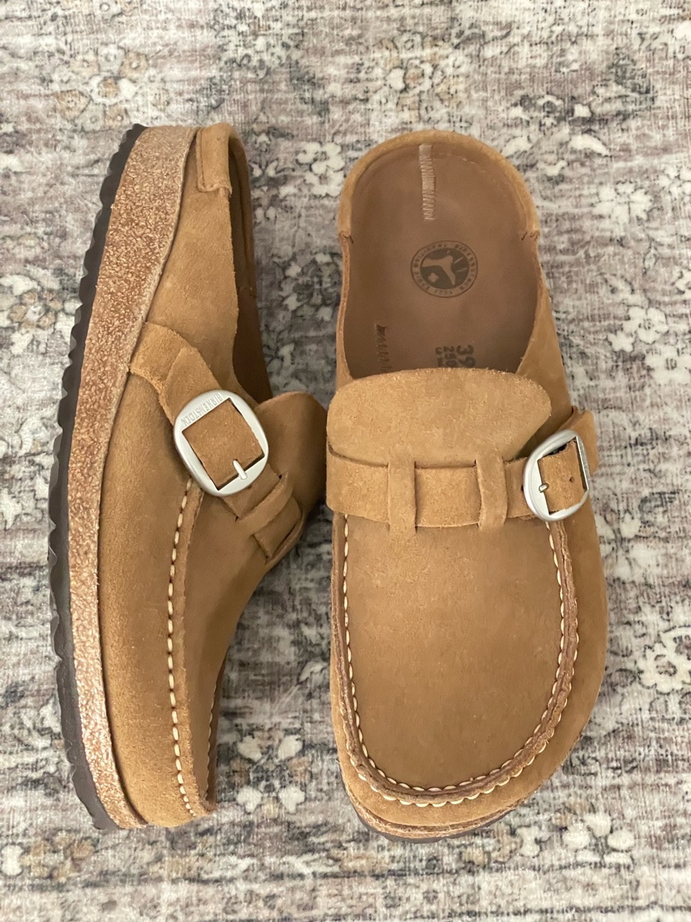 Birkenstock Buckley Slip On Clog Tea Suede 39 Womens Size 8 - Picture 3 of 12
